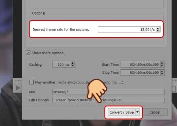 Thiết lập tốc độ (số hình/giây) cho video của mình ở Desired frame rate