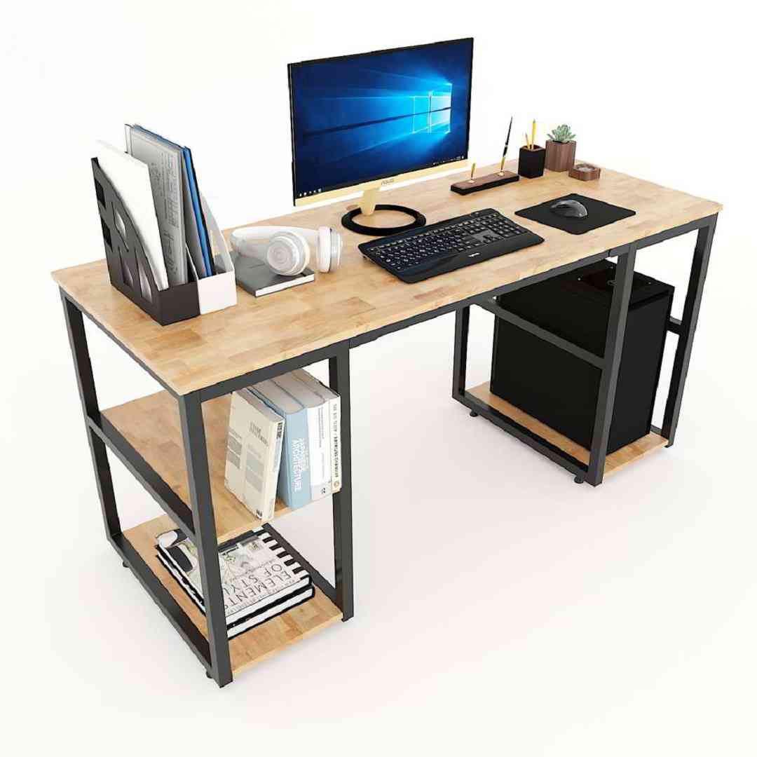 Mẫu bàn máy tính khung sắt với thiết kế đơn giản